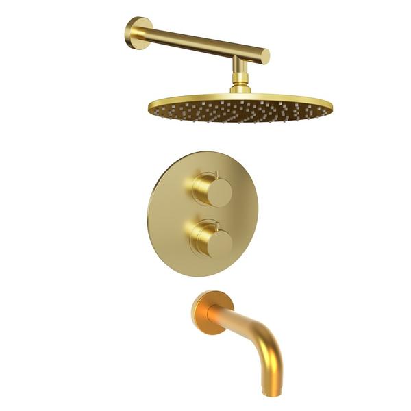 Душевой комплект Paini Cox 78PJSET26911THBATHHEAD с термостатом матовое золото