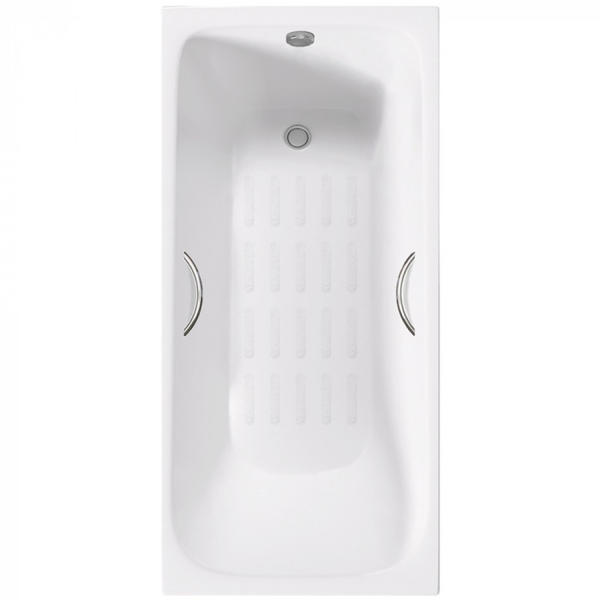Ванна чугунная Delice Continental PLUS DLR230635R-AS с отверстиями под ручки и антискользящим покрытием 170х75 см