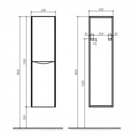 Шкаф BelBagno подвесной правосторонний 150x40см Metallo LUXURY/SOFT-1500-2A-SC-ME-RIGHT — изображение 4