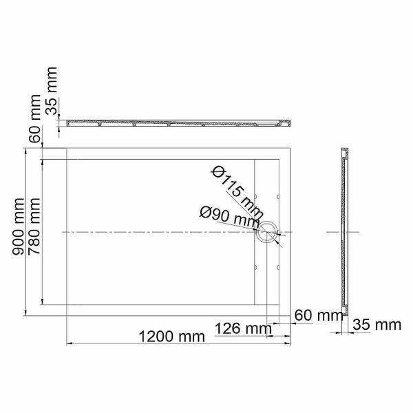Душевой поддон из искусственного камня WasserKRAFT Wiese 120x90 84T07 Серый матовый — изображение 3