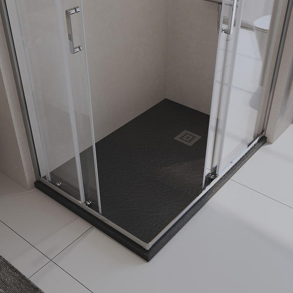 Душевой поддон из искусственного камня BelBagno Uno 120x80 TRAY-MR-UNO-AH-120/80-35-NERO-CR Черный матовый — изображение 5