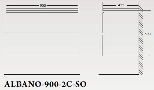 Тумба под раковину BelBagno подвесная 90x50см Pino Scania ALBANO-900-2C-SO-PS — изображение 3