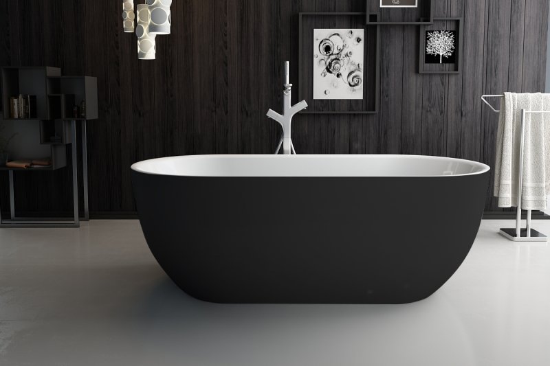 Акриловая ванна BelBagno 170x80см чёрный матовый BB70-1700-800-W/NM — изображение 3
