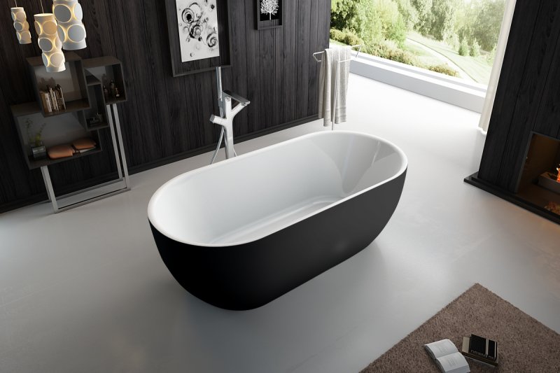 Акриловая ванна BelBagno 150x80см чёрный матовый BB70-1500-800-W/NM — изображение 4