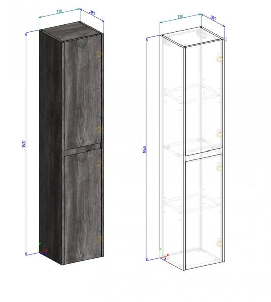 Шкаф BelBagno левосторонний 160x33см Rovere Nebrasca Nature KRAFT-1600-2A-SC-RNN-L — изображение 5