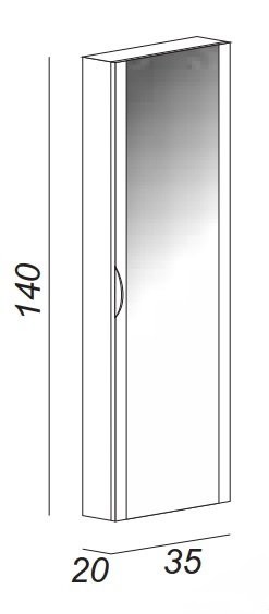 Шкаф-колонна Cezares 35x140 Bianco Lucido Moderno 44676 — изображение 3