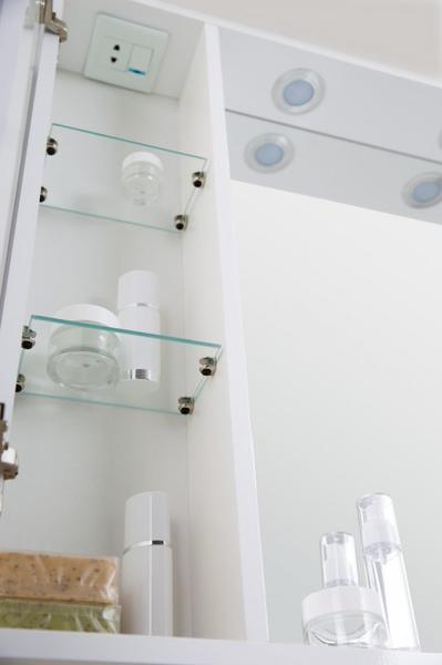 Зеркальный шкаф BelBagno с подсветкой левосторонний 60x75см Bianco Lucido MARINO-SPC-600/750-1A-BL-P-L — изображение 3
