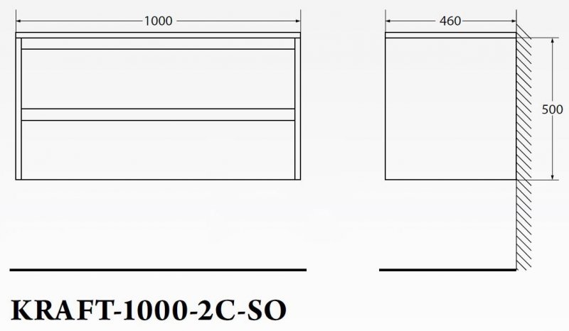 Тумба под раковину BelBagno подвесная 100x50см Pino Pasadena KRAFT-1000-2C-SO-PP — изображение 4