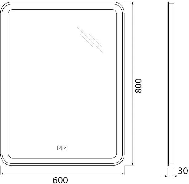Зеркало BelBagno SPC-MAR-600-800-LED-TCH-WARM с подогревом — изображение 9