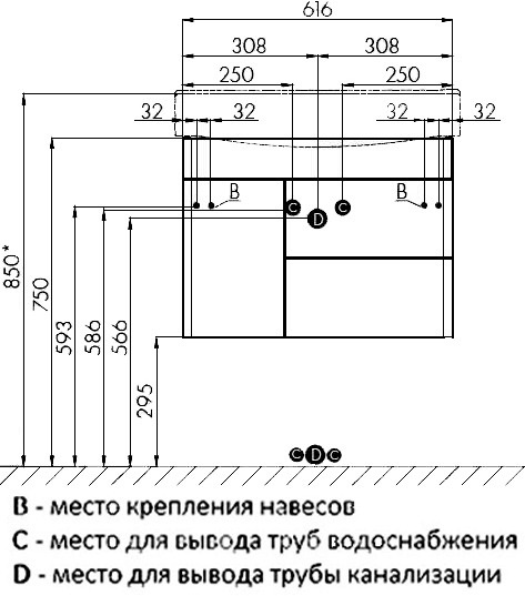 Тумба под раковину Акватон Беверли 65см белый 1A235301BV010 — изображение 6