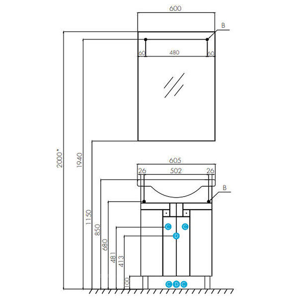 Зеркало Акватон Фиджи 60см 1A179502FG010 — изображение 4