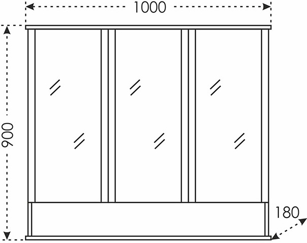 Зеркальный шкаф Санта Вегас 100 см 700182 — изображение 3