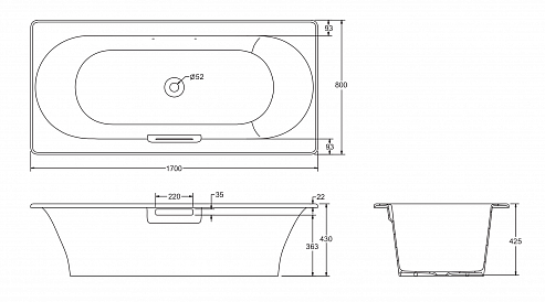 Чугунная ванна Jacob Delafon Volute E6D901-0 170 x 80 — изображение 4