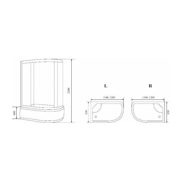Душевая кабина Timo Standart левая 85x120x220см T-5520 L — изображение 3
