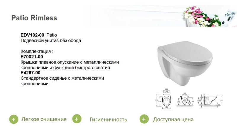 Унитаз подвесной Jacob Delafon PATIO EDV102-00 — изображение 3