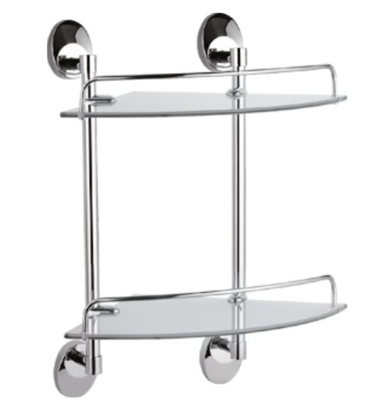 Полка стеклянная угловая Haiba HB1607-2 хром