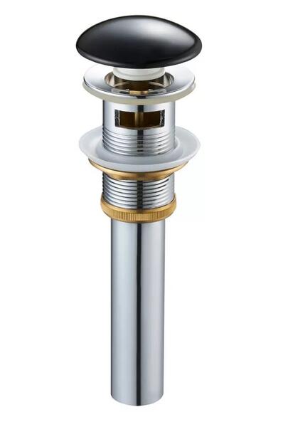 Донный клапан Gid BL100-1 с переливом чёрный глянцевый