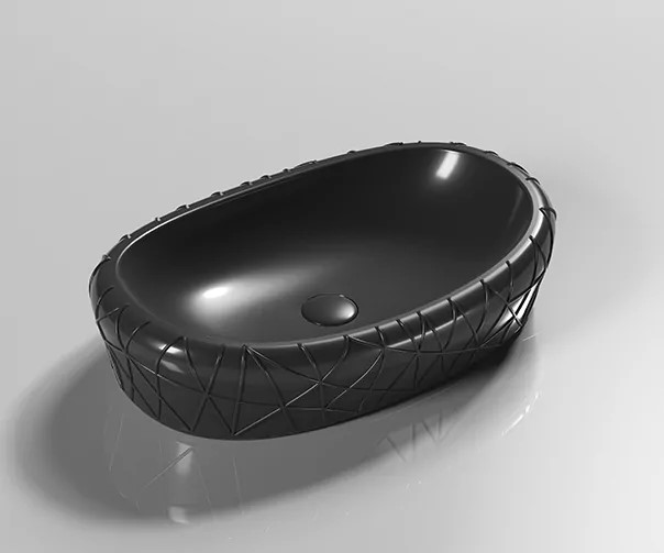 Накладная раковина Gid Bm777 60см чёрный матовый