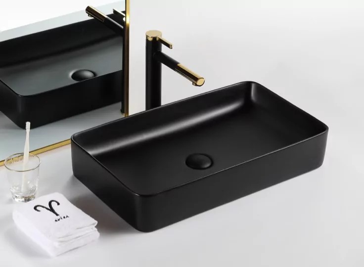 Накладная раковина Gid Bm9396 60см чёрный матовый