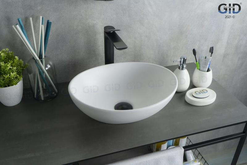 Накладная раковина Gid N900 41см белый матовый
