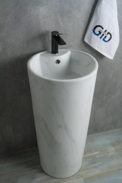 Напольная раковина Gid Nb131ws 40x84см мрамор матовый