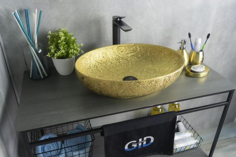 Накладная раковина Gid Nc444 51см золото — изображение 3