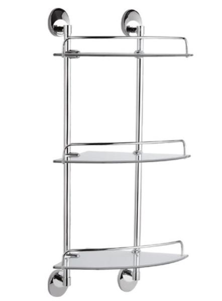 Полка стеклянная угловая Haiba HB1607-3 хром