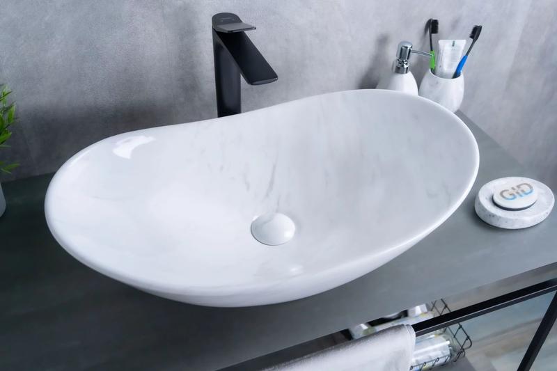 Накладная раковина Gid Ws9811 61см мрамор глянцевый