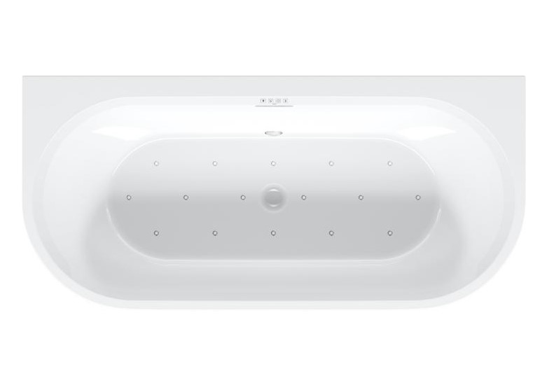 Акриловая ванна Riho Desire Back2Wall Velvet Sparkle System LED B089004220 180x84см с аэромассажем и подсветкой чёрный матовый/белый матовый