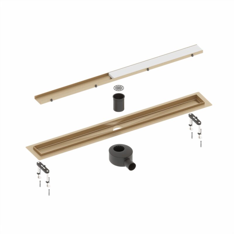 TIMO Drain System DS230206/17 душевой лоток 60 см с решеткой под плитку матовове золото