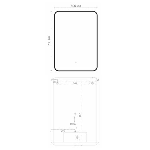Зеркало Black BL-50ZE 50 см с LED подсветкой Orange — изображение 4