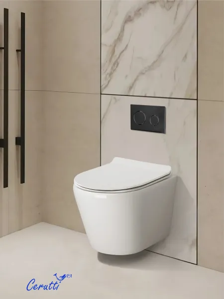 Cerutti SPA Унитаз подвесной LUIGI Aria Tornado CT11101 безободковый со смывом торнадо