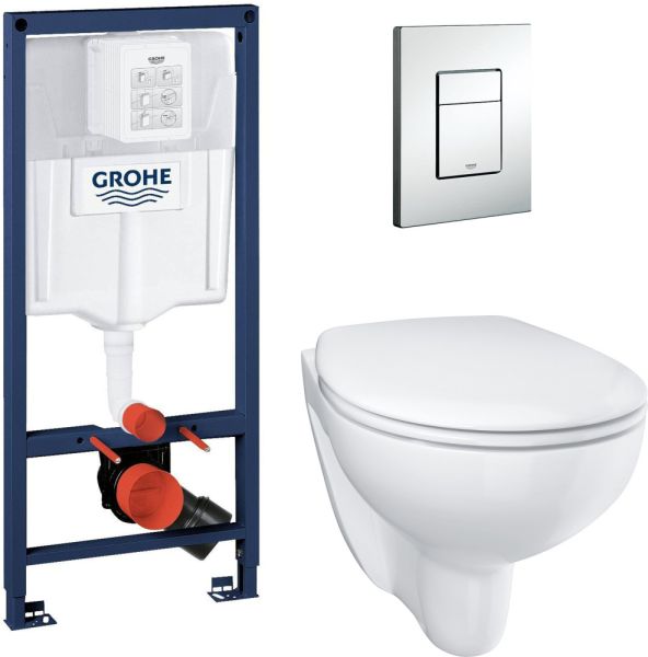 Grohe Комплект инсталляции Solido 39586000 с подвесным унитазом Bau и сиденьем