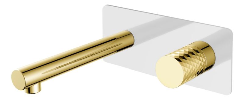 Boheme Встраиваемый смеситель для раковины Stick 125-WG белый/золото