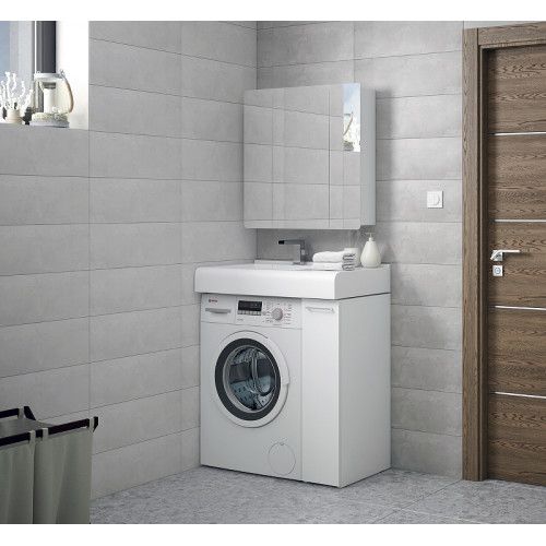 Corozo Комод-тумба под раковину для стиральной машины Лео 80/20 белый SD-00000782 — изображение 4