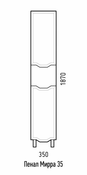 Corozo Пенал Мирра SD-00001517 35см белый — изображение 3