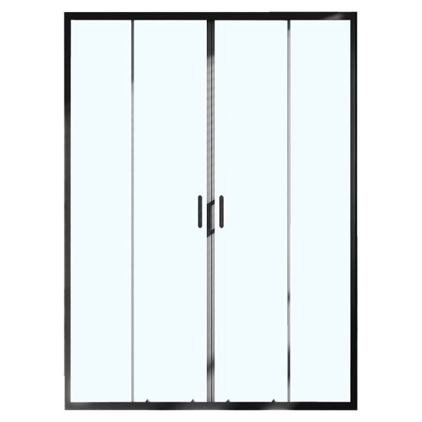 Azario Душевая дверь Tokyo AZ-362K2-170-MB-CL 170 см профиль чёрный матовый стекло прозрачное