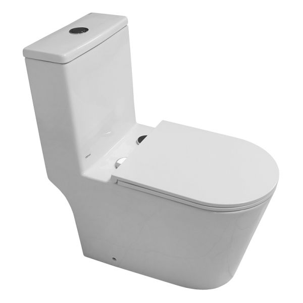 Azario Унитаз-моноблок Eagle AZ-80673 безободковый торнадо белый
