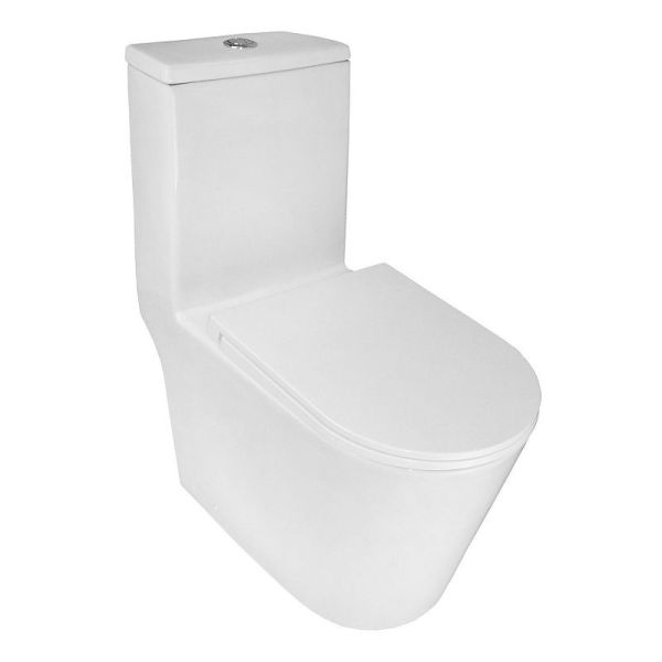 Azario Унитаз-моноблок Scala AZ-8101 безободковый торнадо белый