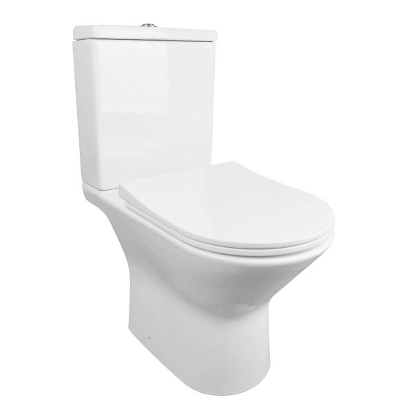 Azario Унитаз-компакт Fretta new AZ-1223B безободковый в комплекте с бачком и сиденьем микролифт