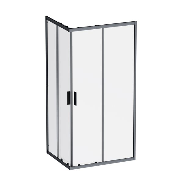 Am.Pm Душевой уголок Gem W90G-403-100280-BT 100x80 см без поддона чёрный матовый