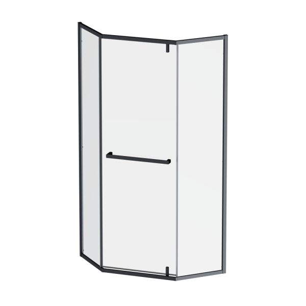 Am.Pm Душевой уголок Gem W90G-405-9090-BT 90x90 см цвет профиля чёрный стекло прозрачное
