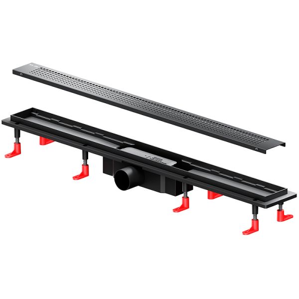 Am.Pm Душевой лоток PrimeFlow 80 W02SC-P11-080-01BM с Черной матовой решеткой Cut Gradient