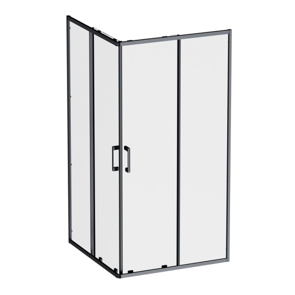 Am.Pm Душевой уголок Above W9XG-403-100100-BT 100x100 см профиль чёрный матовый стекло прозрачное