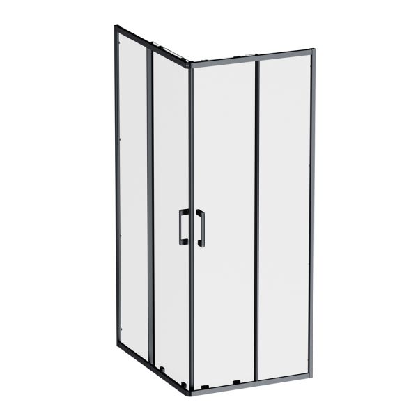 Am.Pm Душевой уголок Above W9XG-403-12080-BT 120x80 см профиль чёрный матовый стекло прозрачное