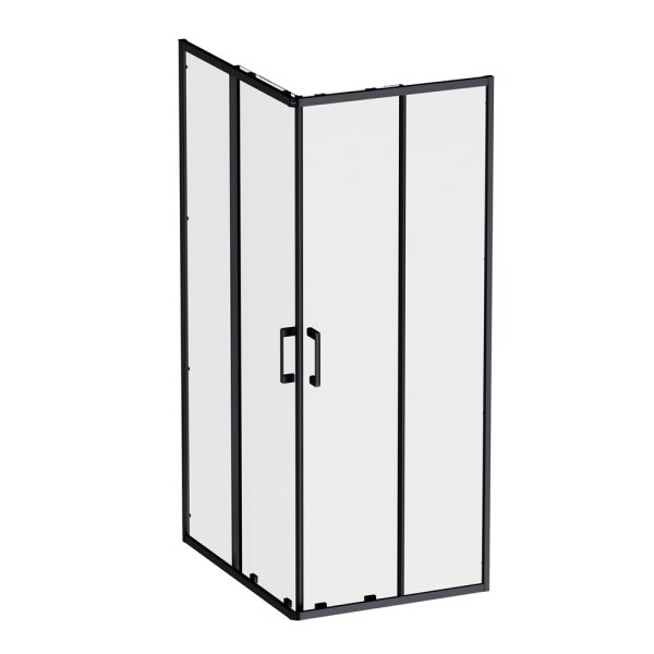 Am.Pm Душевой уголок Above W9XG-403-10080-BT 100x80 см профиль чёрный матовый стекло прозрачное