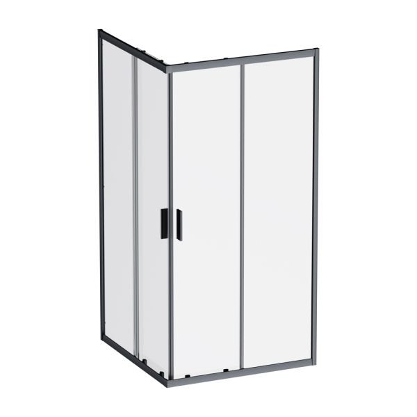 Am.Pm Душевой уголок Gem W90G-403-100100-BT 100x100 см без поддона чёрный матовый