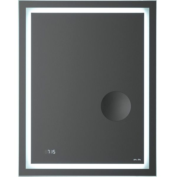 Am.Pm Зеркало Gem M91AMOX0553WG с LED-подсветкой часами и косметическим зеркалом 55 см