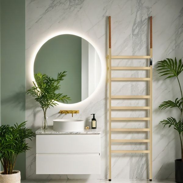 WONZON & WOGHAND Полотенцесушитель электрический Bremen WW-A207-BG 47x180 см брашированное золото — изображение 6