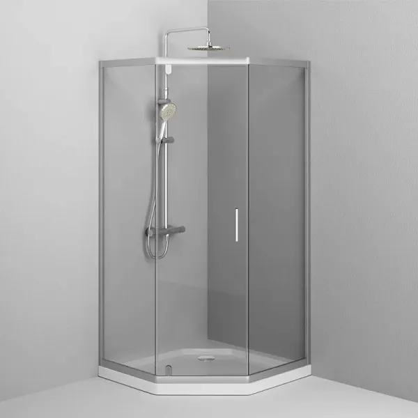 Am.Pm Душевой уголок Gem W90G-405-090MT профиль серебристый 90х90 см